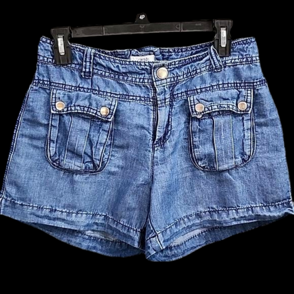 Cashe women's shorts size 6 linen blend lace up the back